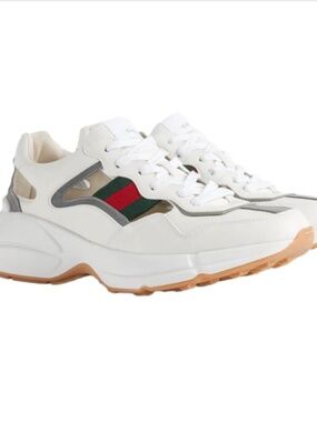 Gucci Rhyton Sneakers Cut Out Leather  - Men's size 7